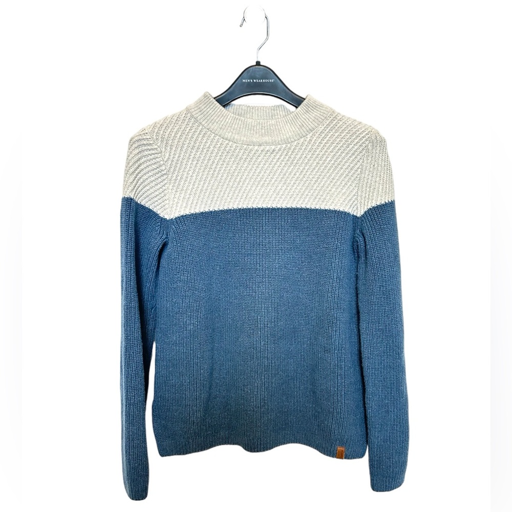 Roots Knit Sweater Blue Gray Size Medium